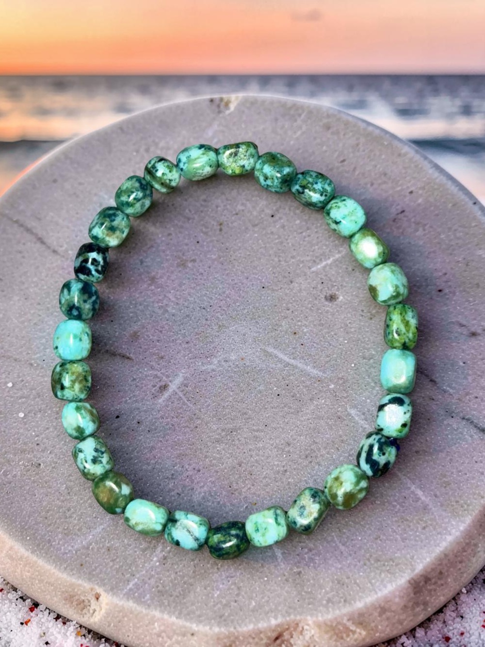 6x8mm Chrysocolla Pebble bracelet 💙